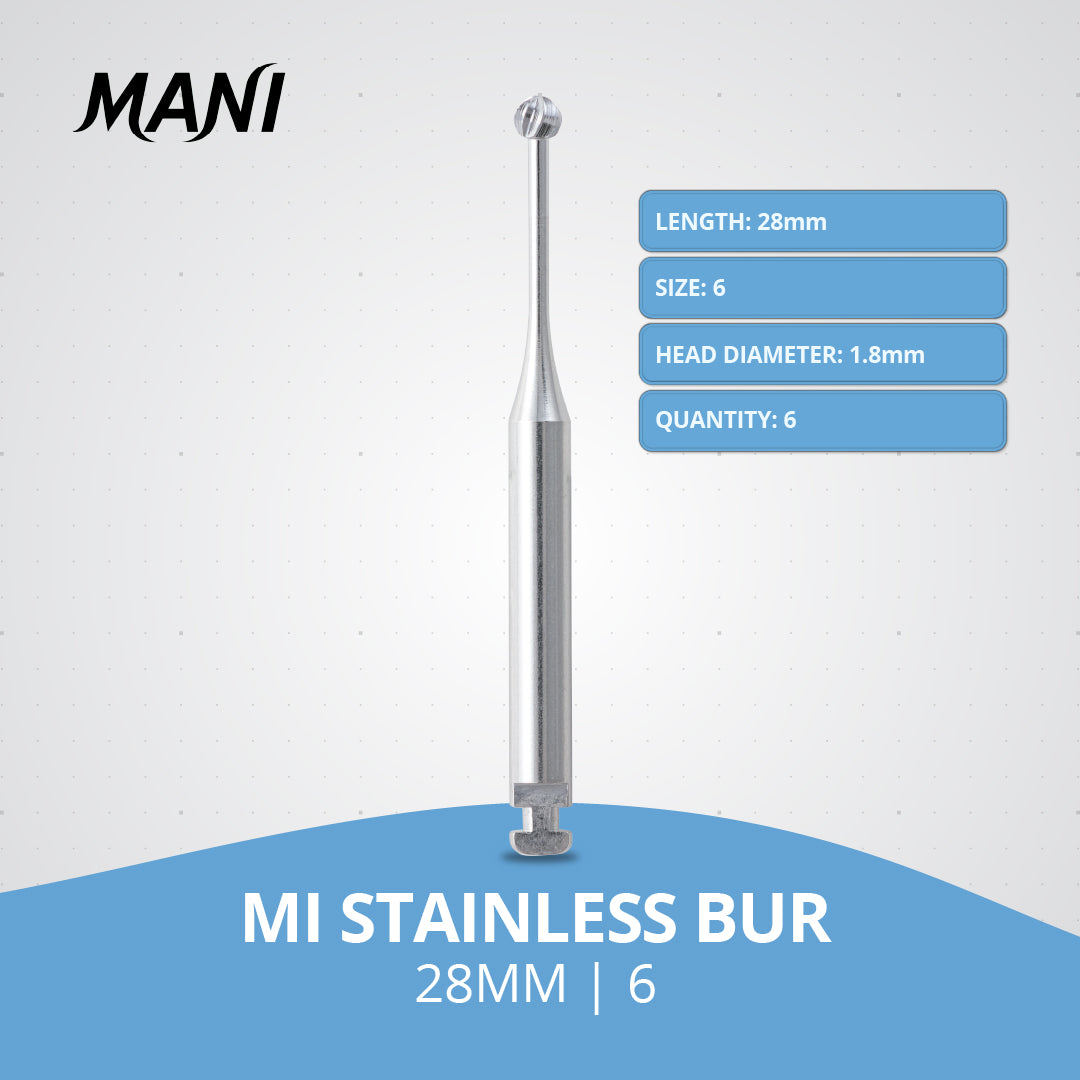 MANI MI Stainless Burs 28mm