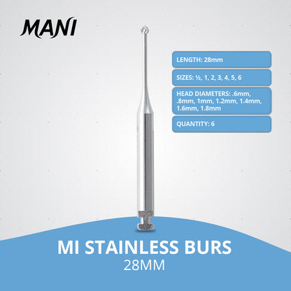 MANI MI Stainless Burs 28mm