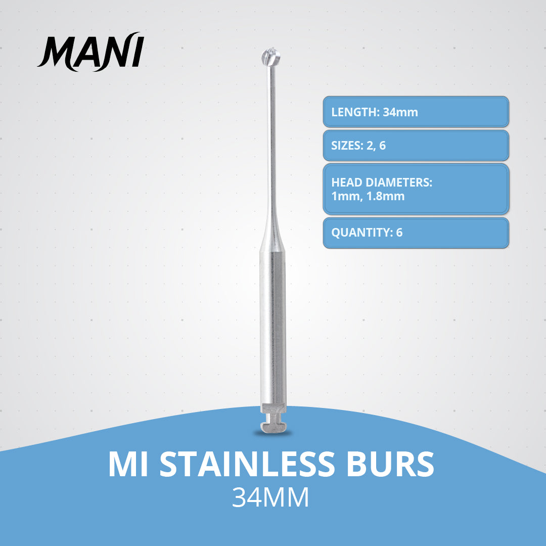 MANI MI Stainless Burs 34mm